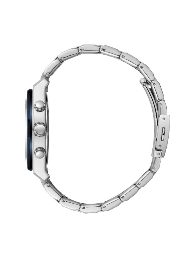 سلازنجر ساعة رجالية متعددة الوظائف بسوار معدني فضي - Image 3