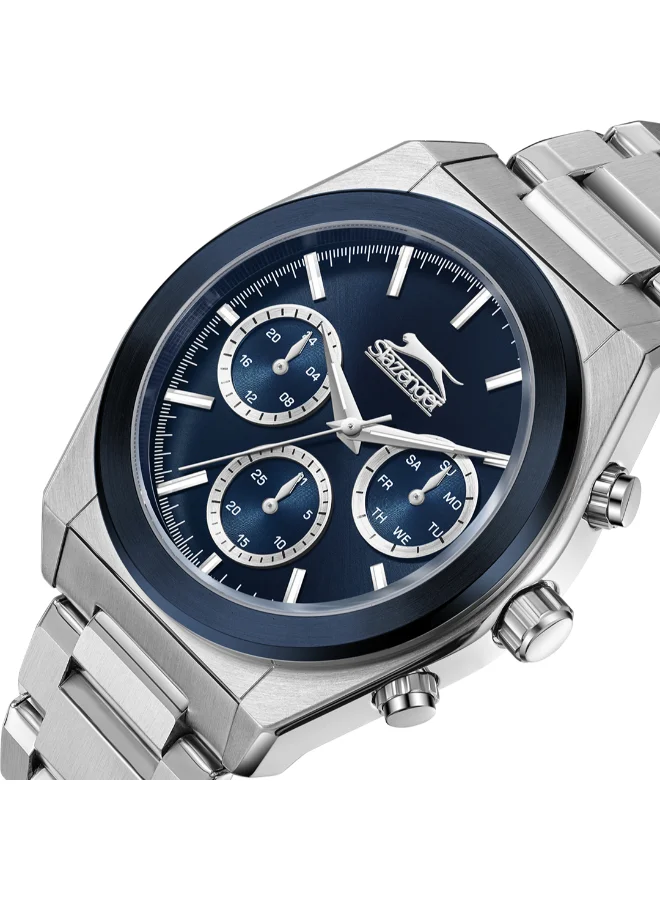 Slazenger Men's Multi Function Display Watch With Silver Metal Strap - SL.9.2394.2.08