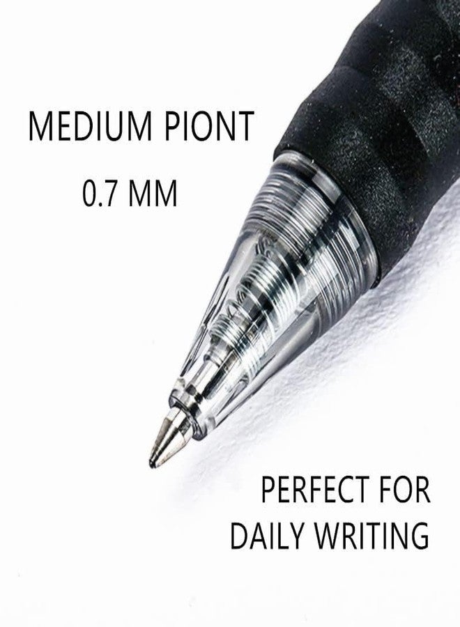 أيهاو مجموعة أقلام جل من أيهاو، 12 قلمًا، حبر أسود، رأس قابل للسحب متوسط (0.7 مم)، مقاومة للتلطخ، أقلام كتابة سلسة للكتابة اليومية وتدوين الملاحظات، لوازم مدرسية ومكتبية - Image 3