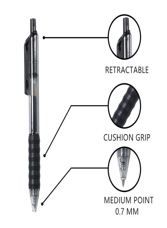 أيهاو مجموعة أقلام جل من أيهاو، 12 قلمًا، حبر أسود، رأس قابل للسحب متوسط (0.7 مم)، مقاومة للتلطخ، أقلام كتابة سلسة للكتابة اليومية وتدوين الملاحظات، لوازم مدرسية ومكتبية - Image 4