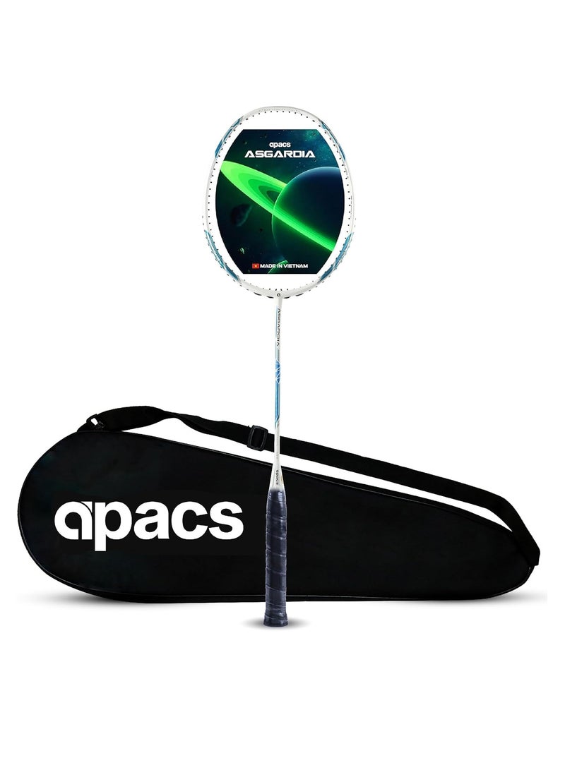 Apacs Asgardia Control Unstrung Japanese Graphite Badminton Racket – Ultra-Light 73g (7U), High-Speed Power Frame, Hexagon Throat, Max Tension 35 lbs, G2 Grip, Full Cover - Image 1