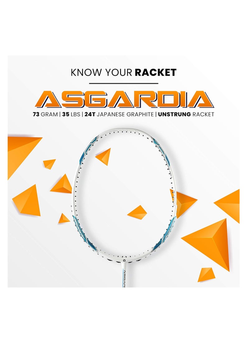 Apacs Asgardia Control Unstrung Japanese Graphite Badminton Racket – Ultra-Light 73g (7U), High-Speed Power Frame, Hexagon Throat, Max Tension 35 lbs, G2 Grip, Full Cover - Image 2