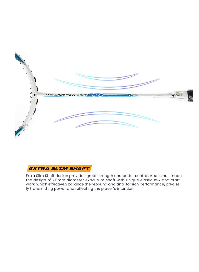 Apacs Asgardia Control Unstrung Japanese Graphite Badminton Racket – Ultra-Light 73g (7U), High-Speed Power Frame, Hexagon Throat, Max Tension 35 lbs, G2 Grip, Full Cover - Image 4