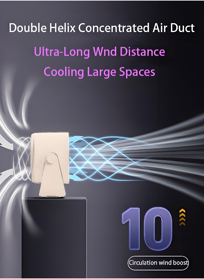 Laravel - Air Circulation Desktop Fan with LED Display, 90° Tilt Head and 100 Speed ​​Adjustment, Mini Fan 4000mAh, Portable USB Fan, Camping Table Fan,Powerful 5 Gear Wall Desk Fan (Purple) - Image 1