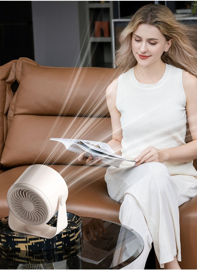Laravel - Air Circulation Desktop Fan with LED Display, 90° Tilt Head and 100 Speed ​​Adjustment, Mini Fan 4000mAh, Portable USB Fan, Camping Table Fan,Powerful 5 Gear Wall Desk Fan (Purple) - Image 1