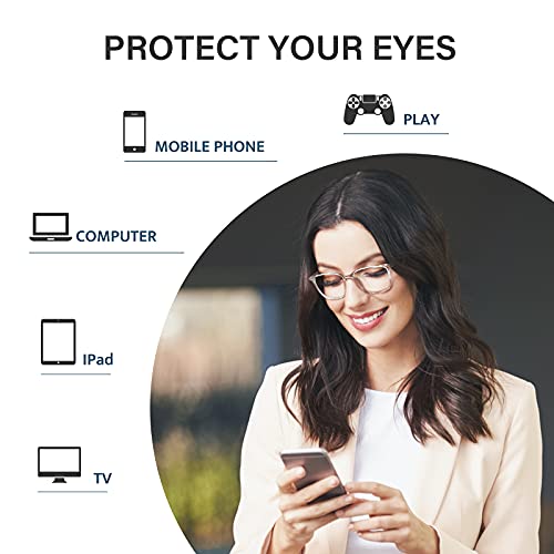 Cyxus Blue Light Blocking Glasses Men Women Computer Gaming Glasses Rectangle TR90 frame Anti Eyestrain UV400 Clear - Image 4