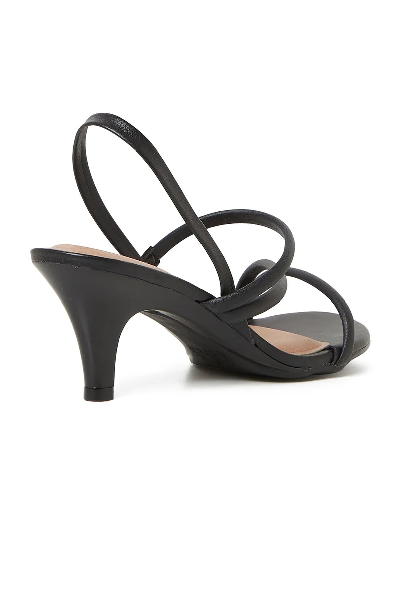 Beira Rio  BEIRA RIO Low Heel Sandals for Ladies – BLACK Sandals with Sling Back | Comfortable PU Upper & TPR Sole for Women | Best Price UAE