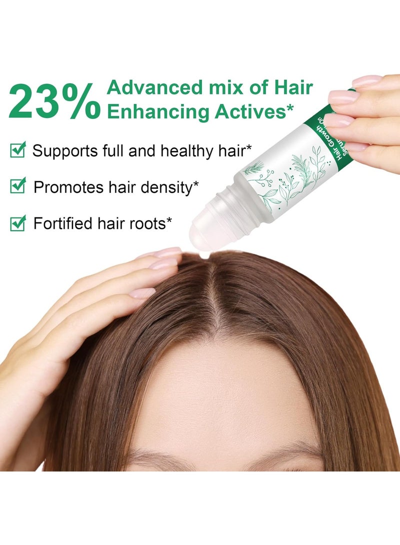 2‌-Pack Hair Growth Serum Roll On with 3% Rosemary & Redensyl, 2% AnaGain - Professional Hair Regrowth Treatment for Thicker, Fuller Looking Hair, For All Hair... - Image 3