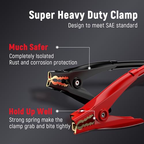 TOPDC 4 Gauge 16 Feet Jumper Cables for Car, SUV and Trucks Battery, Heavy Duty Automotive Booster Cables for Jump Starting Dead or Weak Batteries with Carry Bag, (TD-P0416) - Image 2