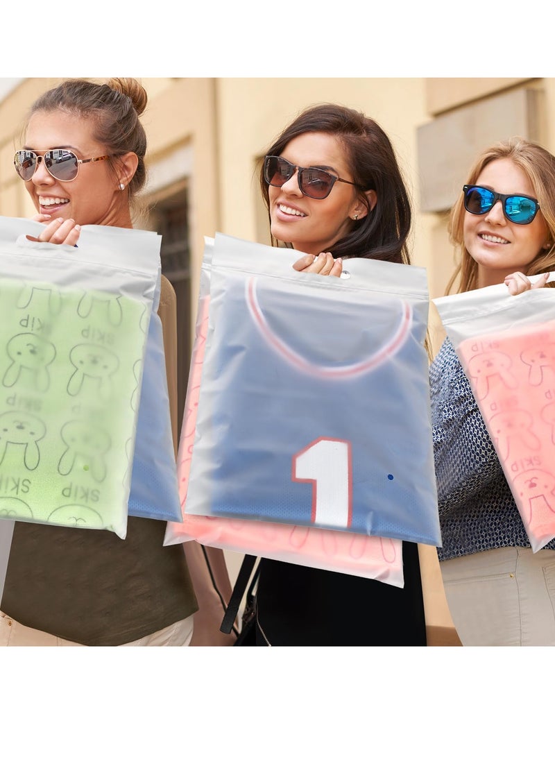 KASTWAVE Frosted T Shirt Bags, 50 Pieces Poly Mailers with Handle Frosted T Shirt Bags Packaging Bags Mailing Envelopes Clear Shipping Bags for Small Business Clothing Transporting - Image 5