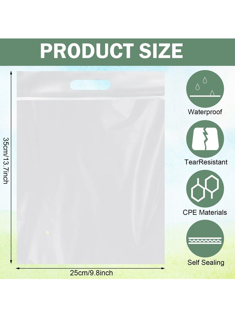 KASTWAVE Frosted T Shirt Bags, 50 Pieces Poly Mailers with Handle Frosted T Shirt Bags Packaging Bags Mailing Envelopes Clear Shipping Bags for Small Business Clothing Transporting - Image 2