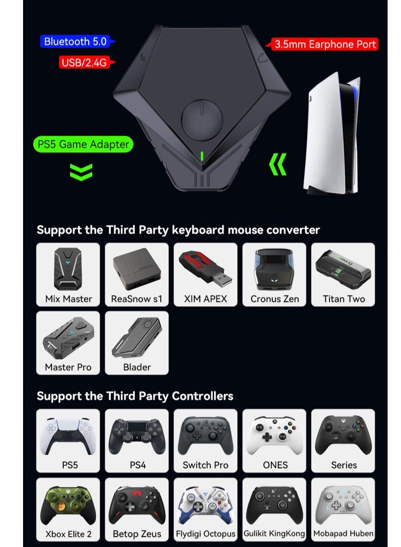 Y&D Gaming Converter, Mobile Game Converter Wired Keyboard and Mouse Set Adapter for P5 Dog PS5 XBOX/PS4/SWITCH  - Image 5