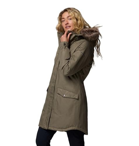 Columbia Womens Suttle Mountain Long Insulated Jacket, Stone Green, 1X - Image 4