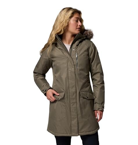 Columbia Womens Suttle Mountain Long Insulated Jacket, Stone Green, 1X - Image 5