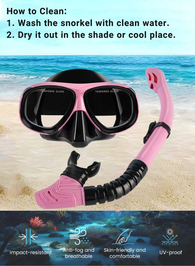 وايف قناع غوص للنساء، نظام تنفس جاف، قناع غطس مضاد للضباب، مضاد للتسرب، رؤية بانورامية 180 درجة، نظارات غوص للبالغين والشباب - Image 3