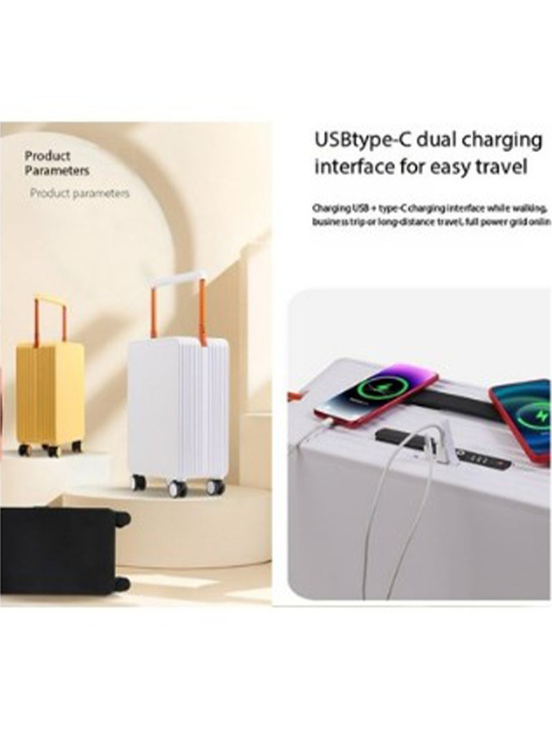 حقيبة سفر فاخرة مع منفذ USB وType C مصنوعة من مادة ABS PC متينة وخفيفة الوزن وتصميم أنيق  - Image 5
