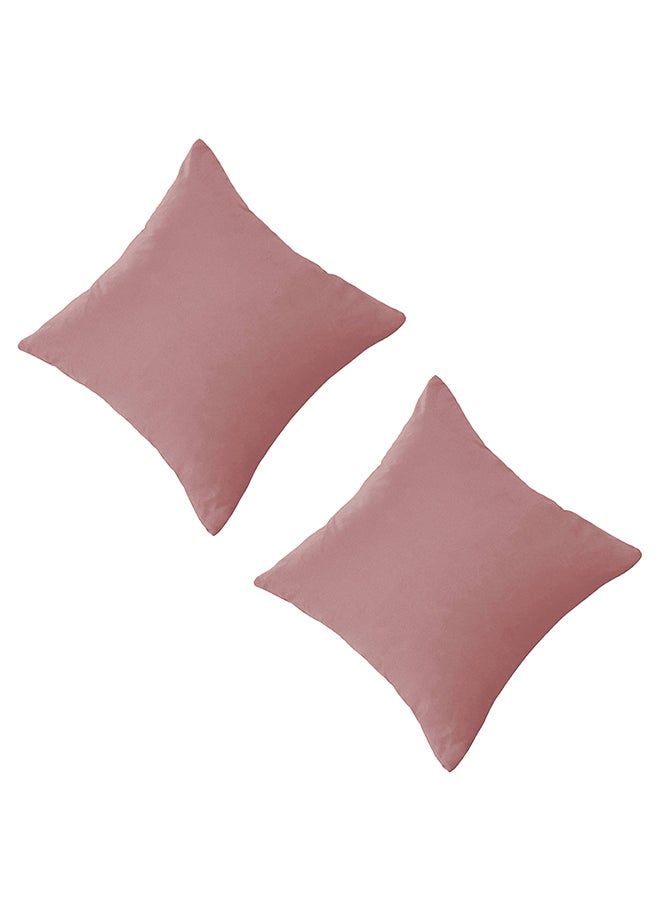 Set of 2 Pieces Square Soft Velvet Decorative Cushion with Solid Design and Attractive Colors