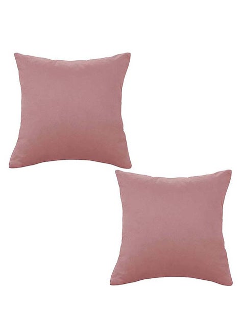 Set of 2 Pieces Square Soft Velvet Decorative Cushion with Solid Design and Attractive Colors