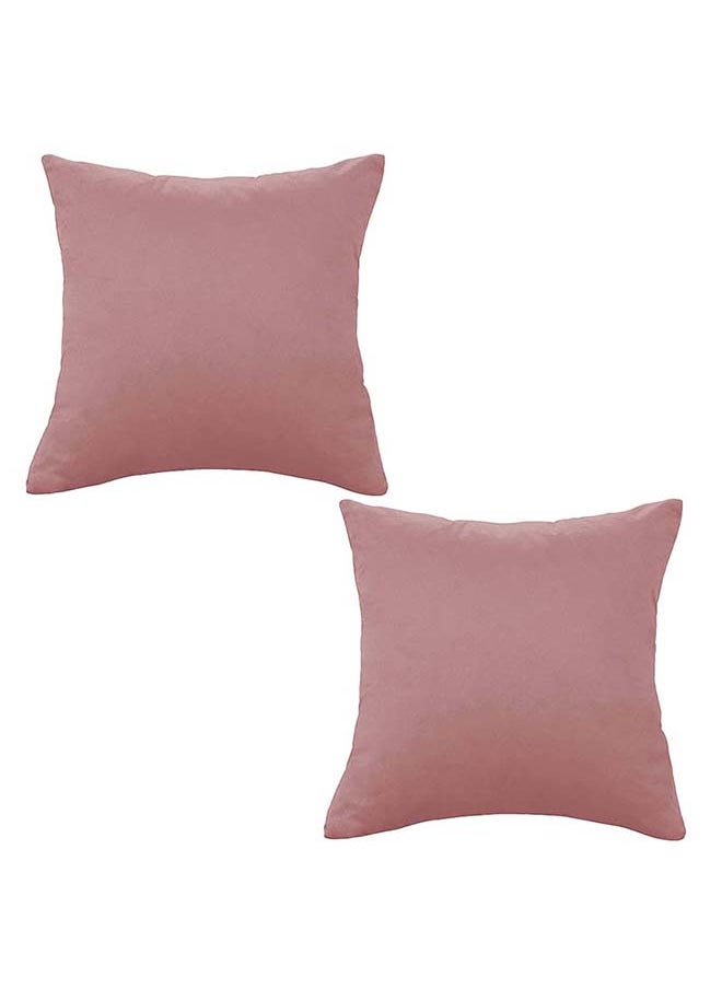 Set of 2 Pieces Square Soft Velvet Decorative Cushion with Solid Design and Attractive Colors