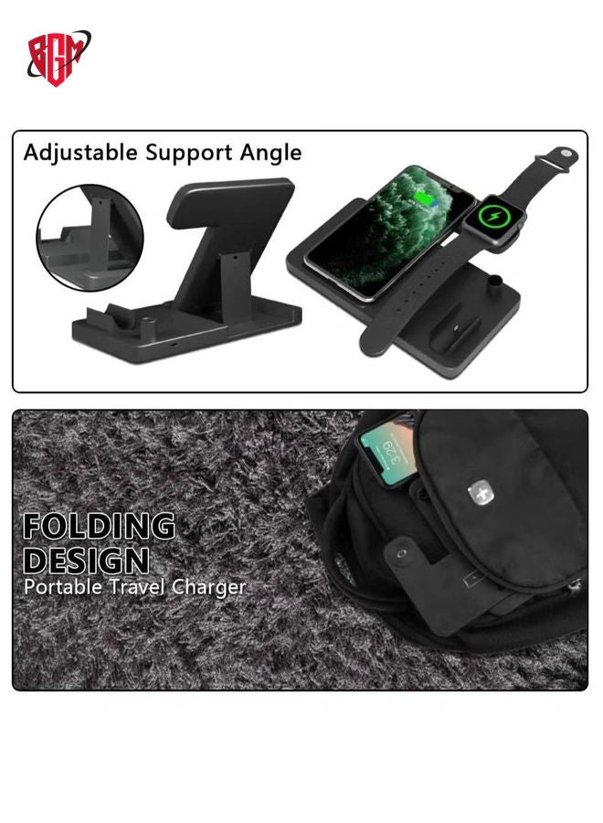 BGM 4 in 1 Wireless Charging Station with Adapter for Apple AirPod/Apple Watch/Apple Pencil/Apple iPhone /Samsung Galaxy Phones - Image 3