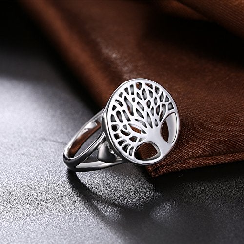 Cutesmile Fashion Jewelry 925 Sterling Silver Tree of Life Ring Jewelry Wedding Women Cute Size 6-9 (8) - Image 3