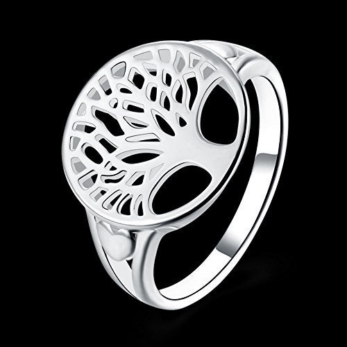 Cutesmile Fashion Jewelry 925 Sterling Silver Tree of Life Ring Jewelry Wedding Women Cute Size 6-9 (8) - Image 2