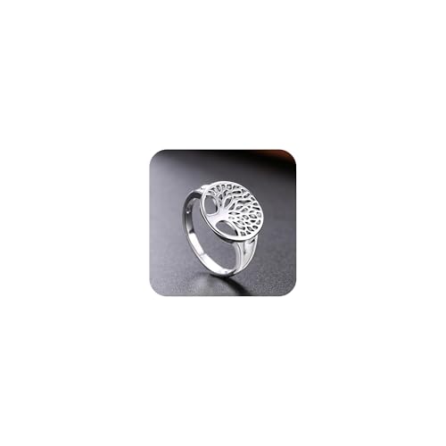 Cutesmile Fashion Jewelry 925 Sterling Silver Tree of Life Ring Jewelry Wedding Women Cute Size 6-9 (8) - Image 1