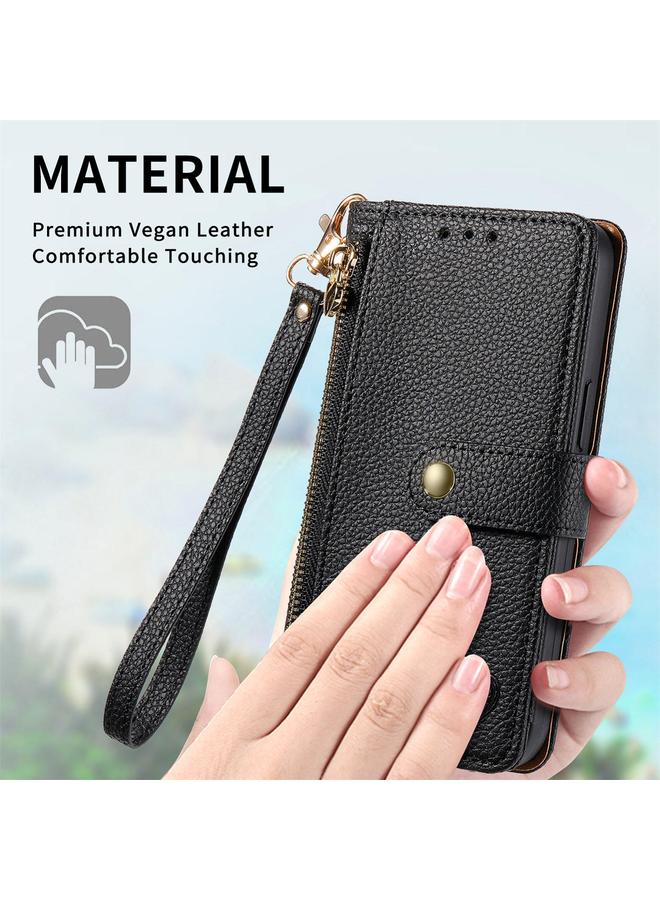 S-TOP Case For Samsung Galaxy A05 4G Love Zipper Lanyard Leather Phone Case - Image 4