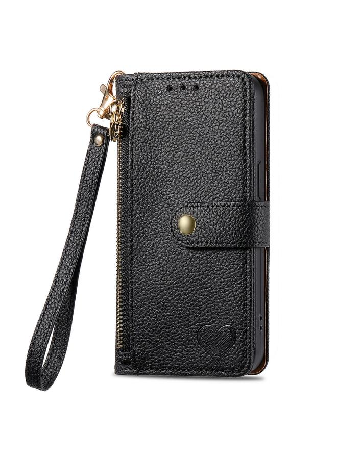 S-TOP Case For Samsung Galaxy A05 4G Love Zipper Lanyard Leather Phone Case - Image 2
