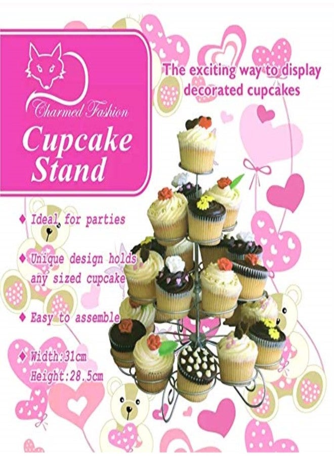 Charmed 4 Tier Metal Cupcake Stand (Hold 23 Cupcakes) - Image 1