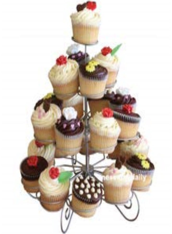 Charmed 4 Tier Metal Cupcake Stand (Hold 23 Cupcakes) - Image 2