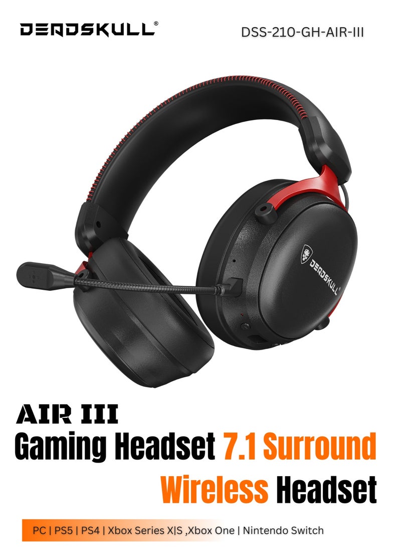 DEADSKULL AIR-III Wireless Gaming Headset 7.1 Surround for PC PS4 PS5 Xbox One Nintendo Switch Wireless Headset