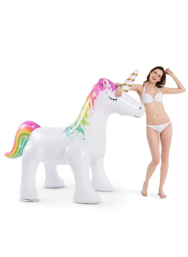 Jasonwell Unicorn Sprinkler Inflatable Unicorn Water Toys Outdoor Inflatable Ginormous Unicorn Yard Sprinkler For Kids (L) - Image 2