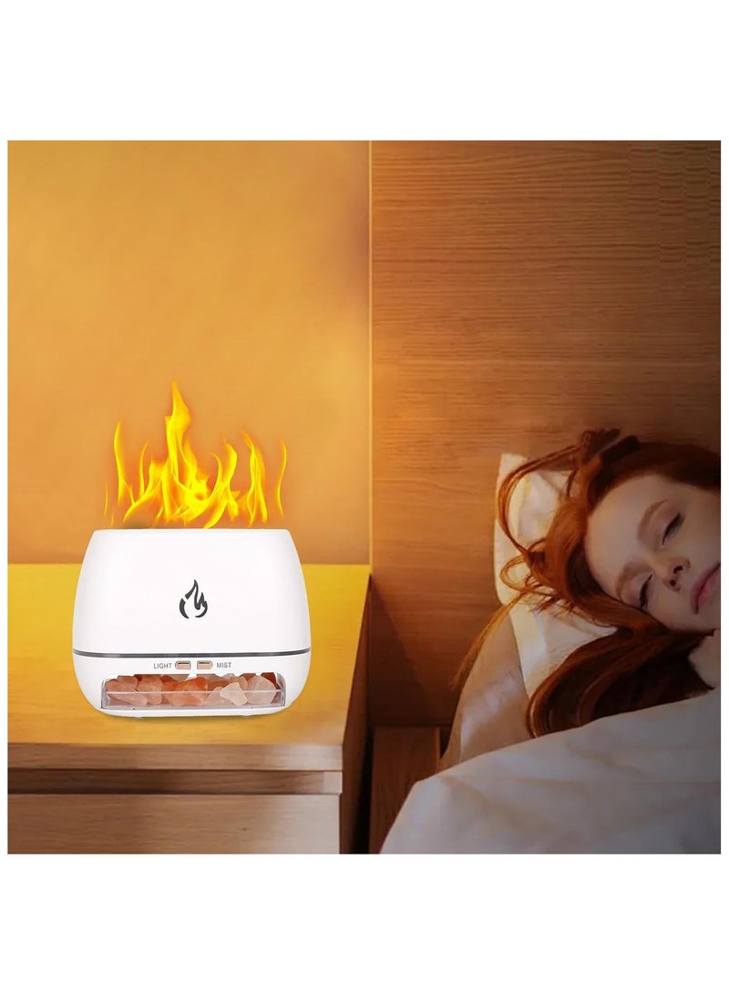 General Salt Rock Scent Diffuser - 3 In-1 Ultrasonic Oil Diffuser -Aromatherapy Diffuser Cool Mist Humidifier - Simulated Flame Diffuser Salt Lamp 7 Color Ultrasonic Aromatherapy Diffuser For Oils  - Image 2