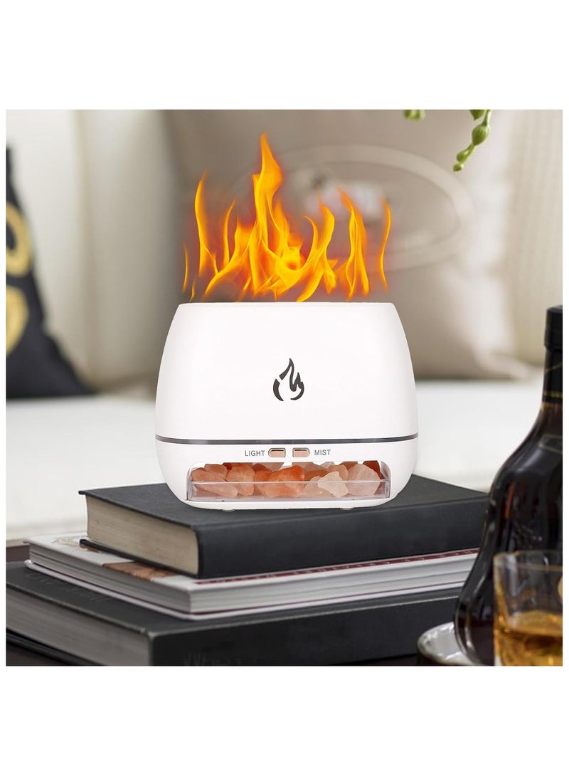 General Salt Rock Scent Diffuser - 3 In-1 Ultrasonic Oil Diffuser -Aromatherapy Diffuser Cool Mist Humidifier - Simulated Flame Diffuser Salt Lamp 7 Color Ultrasonic Aromatherapy Diffuser For Oils  - Image 4