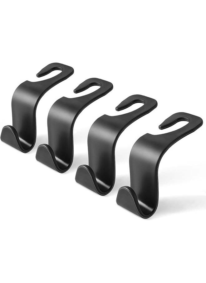MJZ 4 Pack Car Seat Headrest Hooks, Car Hook Hangers Storage Organizer Interior Accessories for Purse Coats Umbrellas Grocery Bags Handbag  - Image 1