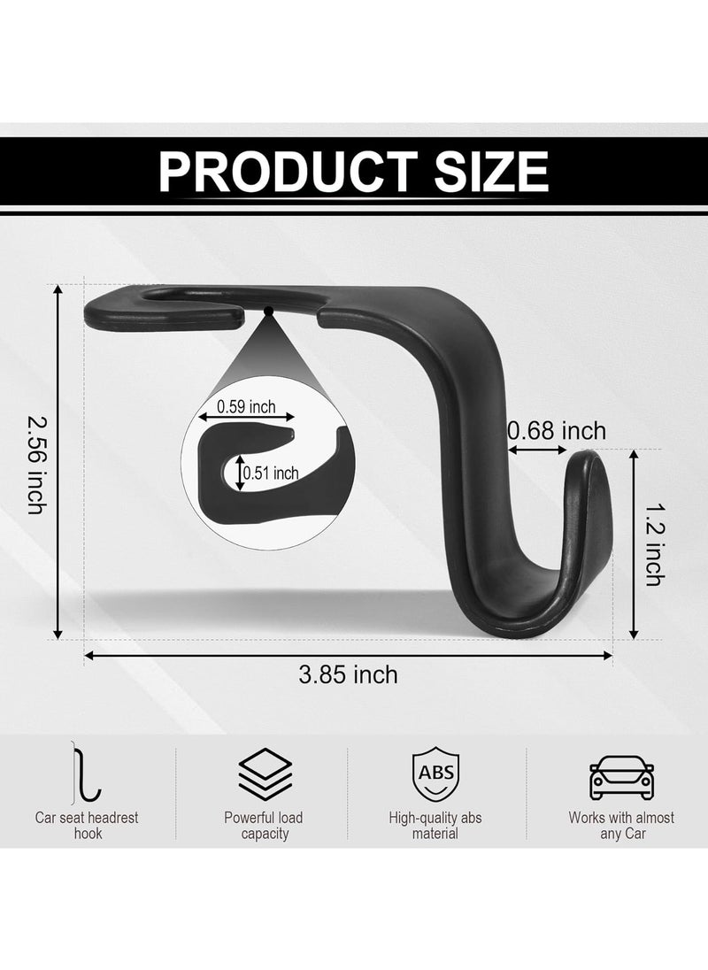 MJZ 4 Pack Car Seat Headrest Hooks, Car Hook Hangers Storage Organizer Interior Accessories for Purse Coats Umbrellas Grocery Bags Handbag  - Image 3
