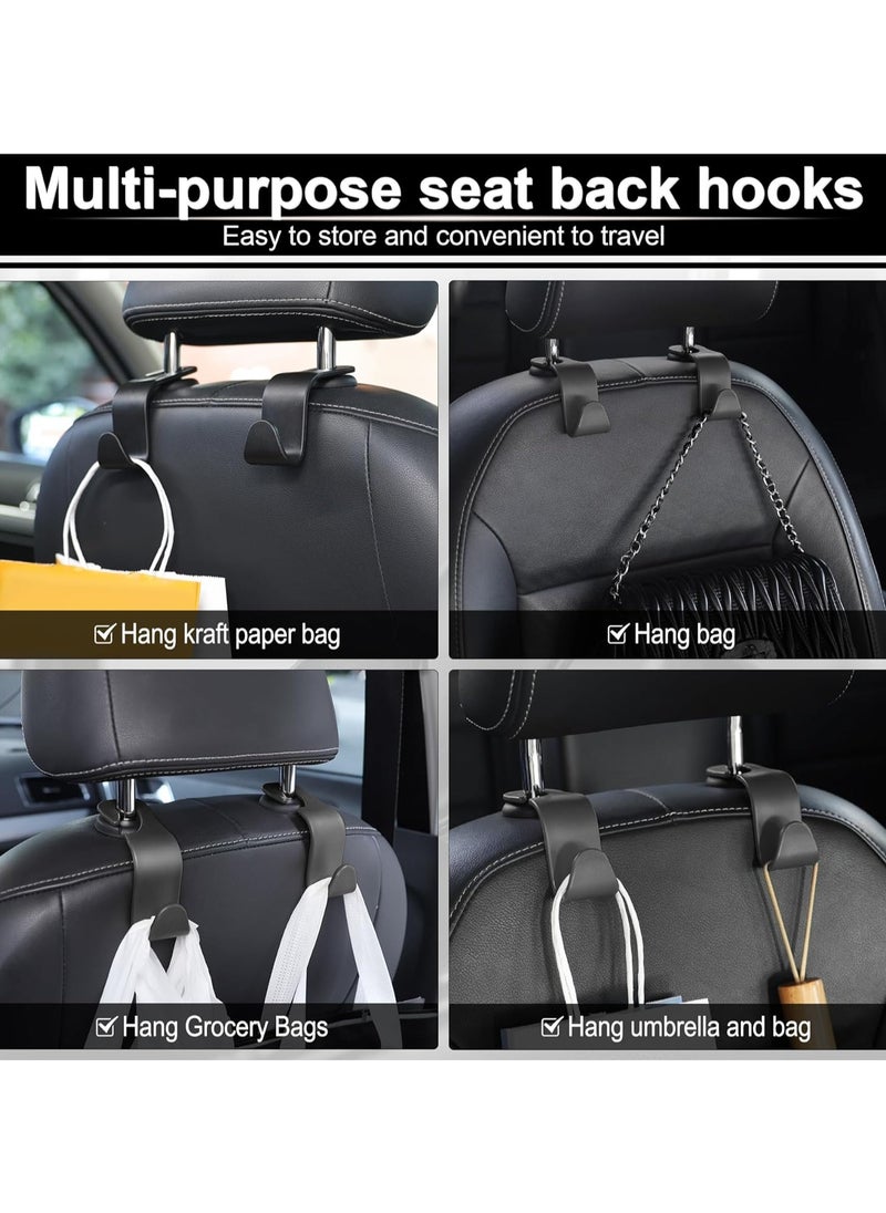 MJZ 4 Pack Car Seat Headrest Hooks, Car Hook Hangers Storage Organizer Interior Accessories for Purse Coats Umbrellas Grocery Bags Handbag  - Image 4