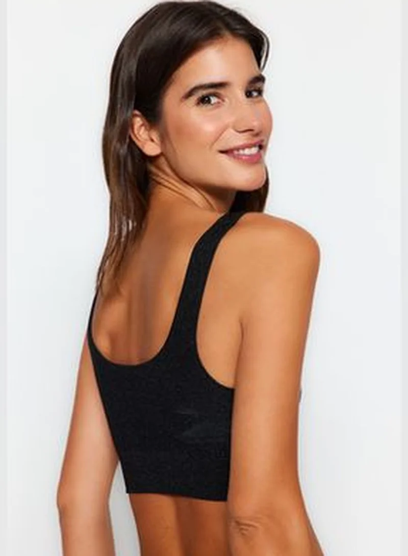 trendyol Black Glittery Camisole Capless Bustier Bra
