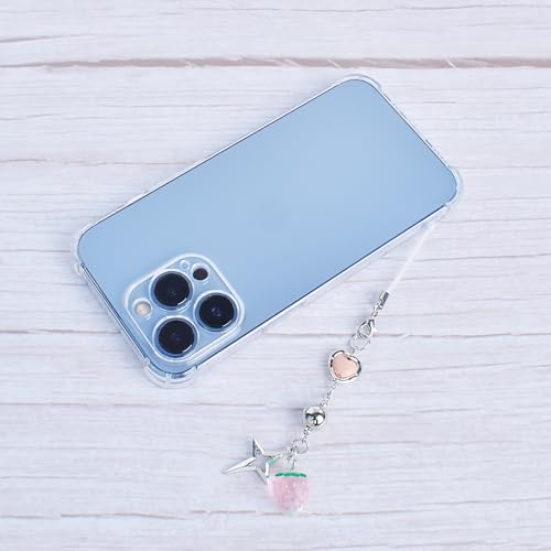 Ruittos 4PCS Cute Phone Charms Aesthetic Y2K Cellphone Charms Strap Pink Strawberry Butterfly Star Charm Y2K Accessories for Phone Bag Keychain Airpods Camera Pendants Decor (Style 1, 4) - Image 5
