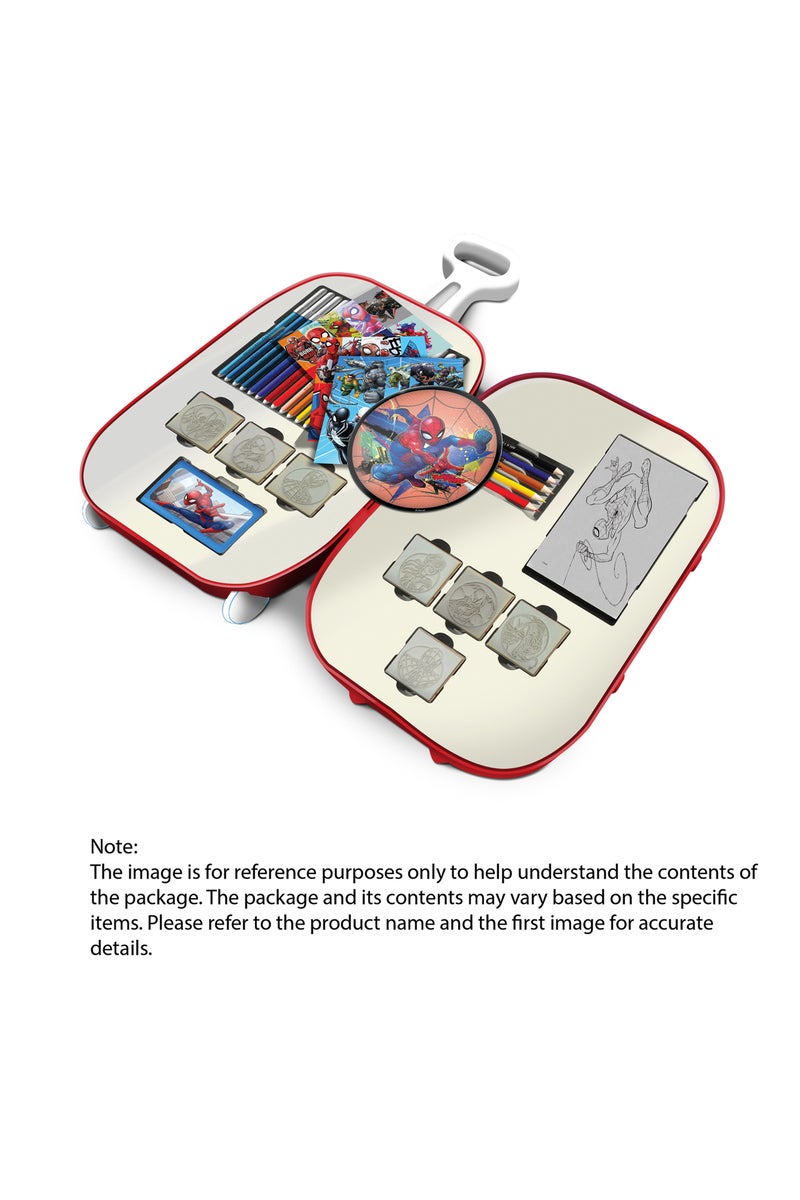 Multiprint Avengers Trolley – Plastic Trolley with Extensible Handle, 7 Stamps, Ink Pad, 18 Washable Felt Pens, Activity Book, Colored Pencils & Stickers – 100% Made in Italy - Image 4