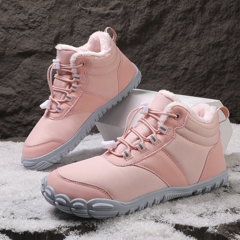 New High-Top Five-Finger Cotton Shoes Snow Boots Non-Slip Plush Warm Waterproof Shoes Outdoor Sneaker Rock-Climbing Mountaineering Shoes - Image 3