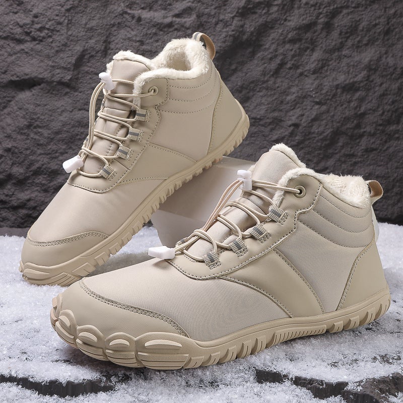New High-Top Five-Finger Cotton Shoes Snow Boots Non-Slip Plush Warm Waterproof Shoes Outdoor Sneaker Rock-Climbing Mountaineering Shoes - Image 2
