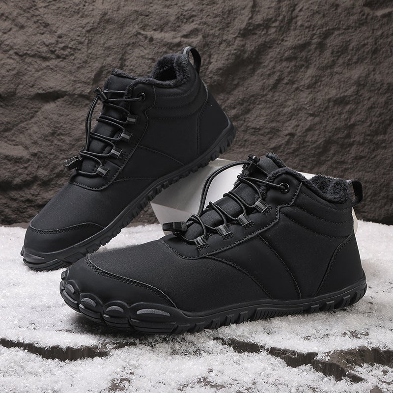 New High-Top Five-Finger Cotton Shoes Snow Boots Non-Slip Plush Warm Waterproof Shoes Outdoor Sneaker Rock-Climbing Mountaineering Shoes - Image 5