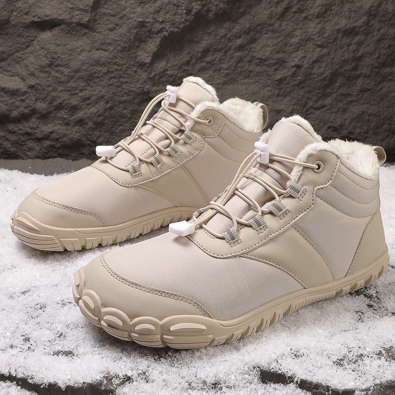 New High-Top Five-Finger Cotton Shoes Snow Boots Non-Slip Plush Warm Waterproof Shoes Outdoor Sneaker Rock-Climbing Mountaineering Shoes - Image 1