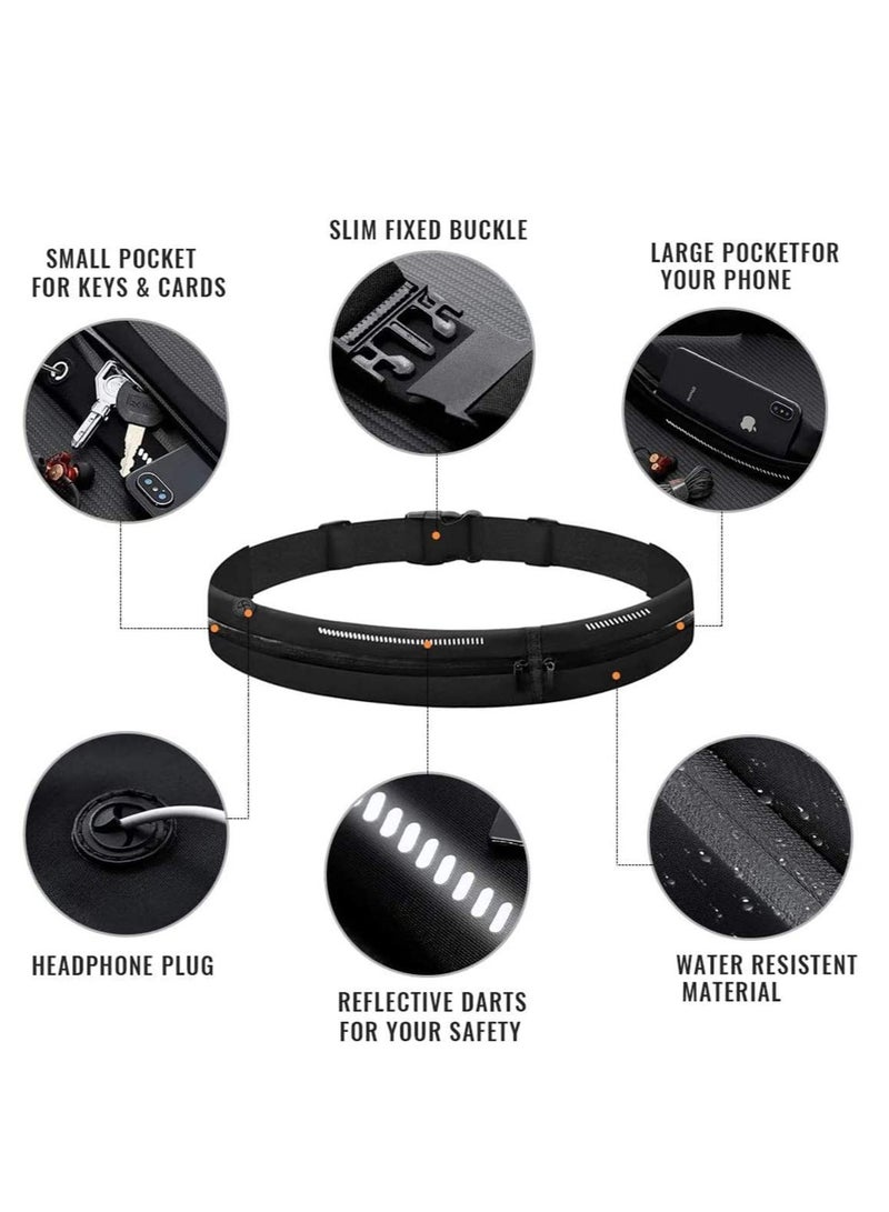 2 Pack Running Belt Waist Pack   Pack for Men and Women with 2 Expandable Pockets Sweatproof Rainproof Mobile Phone Pouch Bag fit for Hiking Jogging Walking Cycling etc  - Image 3