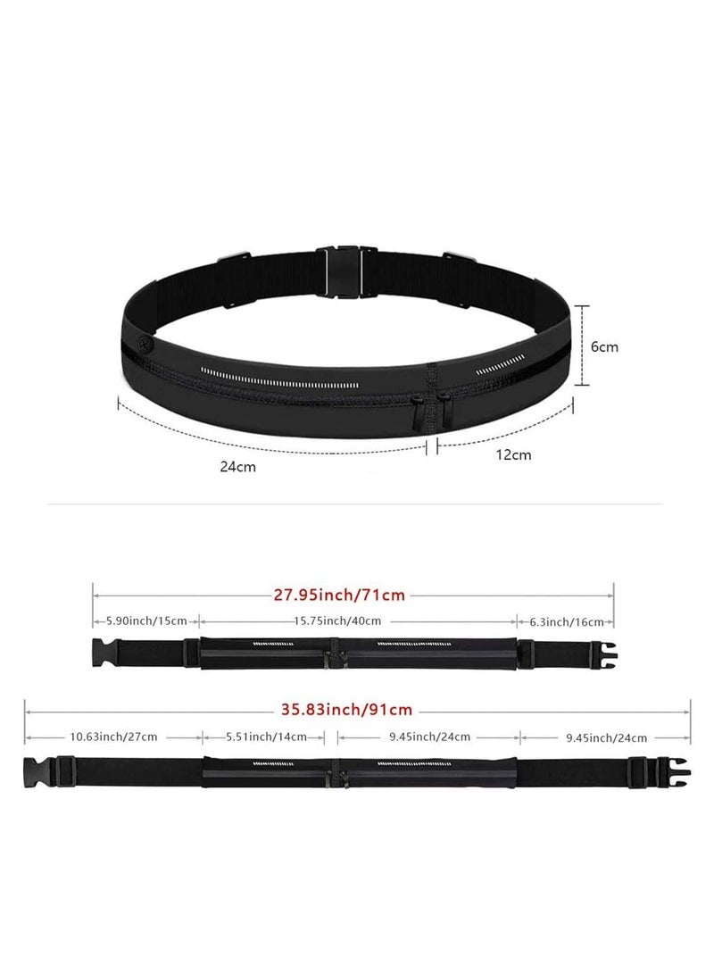 2 Pack Running Belt Waist Pack   Pack for Men and Women with 2 Expandable Pockets Sweatproof Rainproof Mobile Phone Pouch Bag fit for Hiking Jogging Walking Cycling etc  - Image 2