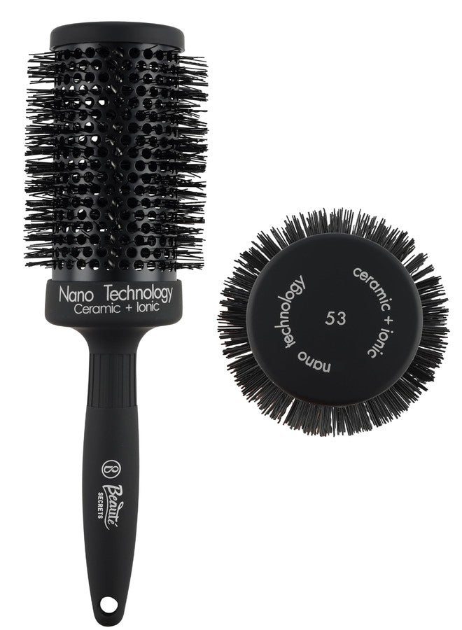 Beauté Secrets Round Brush for Blow Drying - Extra Large Ceramic Ion Thermal Barrel Brush for Precise Styling and Maximum Volume - Lightweight Round Hair Brush for Smooth, Manageable Hair, 53 mm (2 Inch) - Image 1