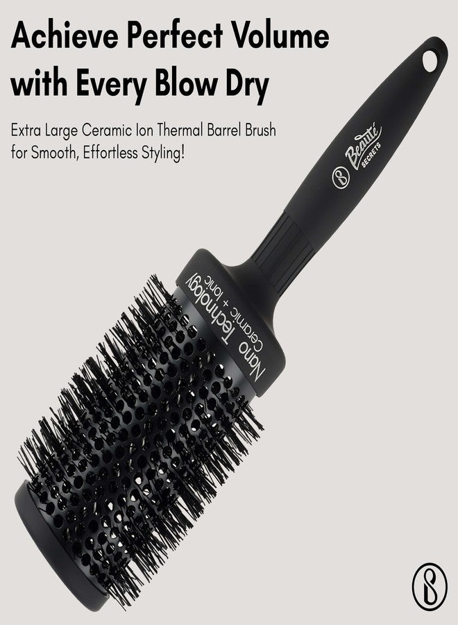 Beauté Secrets Round Brush for Blow Drying - Extra Large Ceramic Ion Thermal Barrel Brush for Precise Styling and Maximum Volume - Lightweight Round Hair Brush for Smooth, Manageable Hair, 53 mm (2 Inch) - Image 2