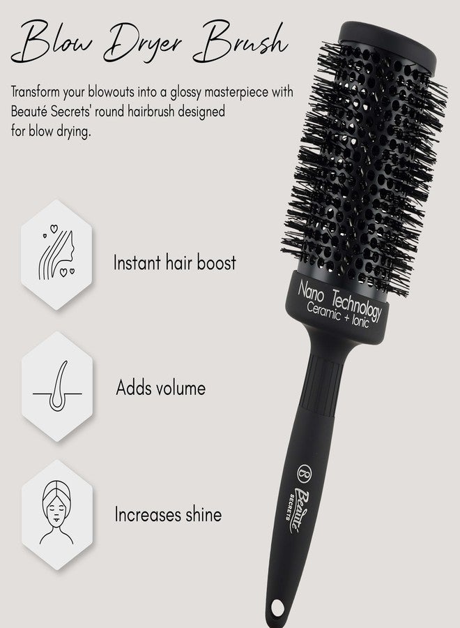 Beauté Secrets Round Brush for Blow Drying - Extra Large Ceramic Ion Thermal Barrel Brush for Precise Styling and Maximum Volume - Lightweight Round Hair Brush for Smooth, Manageable Hair, 53 mm (2 Inch) - Image 5